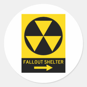Fallout Shelter Guide Highway Sign Classic Round Sticker