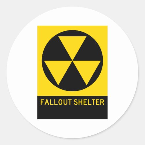 Fallout Shelter Highway Sign Classic Round Sticker