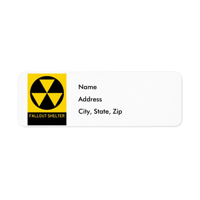 Fallout Shelter Highway Sign Label (Front)