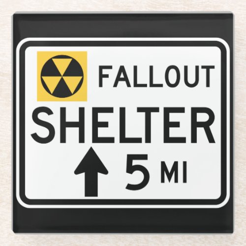 Fallout Shelter Sign Glass Coaster