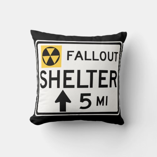 Fallout Shelter Sign Throw Pillow