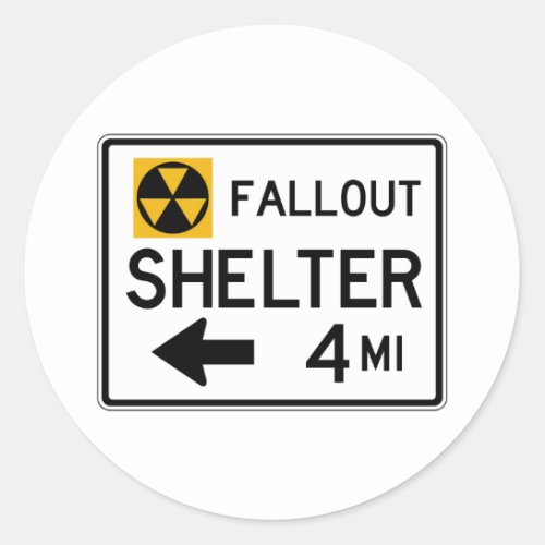 Fallout Shelter Street Sign Classic Round Sticker