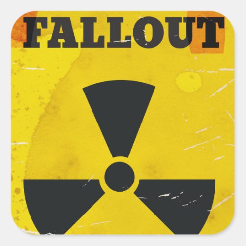 Fallout Shelter vintage warning poster Square Sticker
