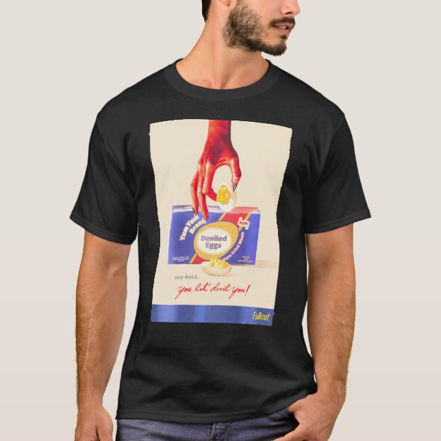 Fallout - Yum Yum Deviled Eggs Retro Ad T-Shirt (Front)