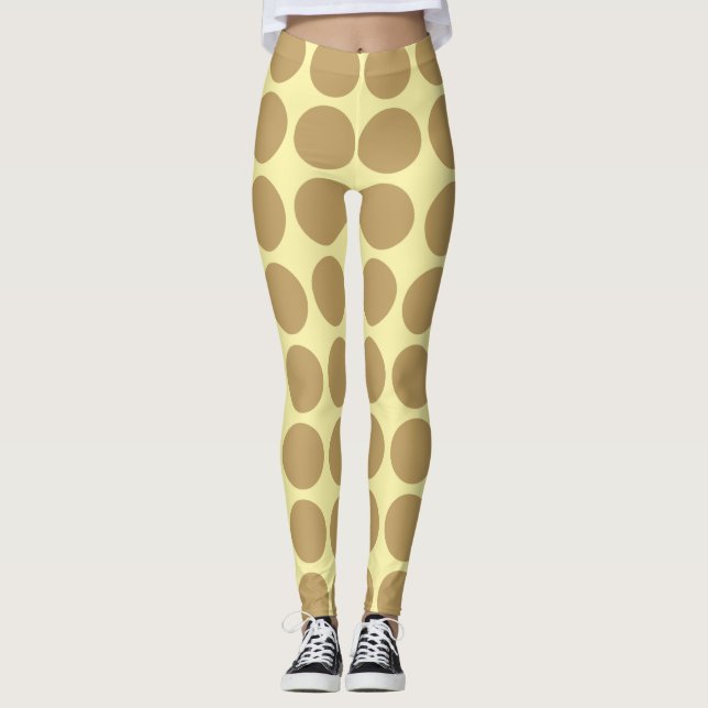 Fallow Cream Neutral Dots Leggings (Front)