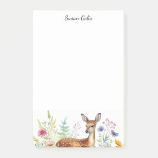 Fallow Doe Deer Personalized  Post-it Notes