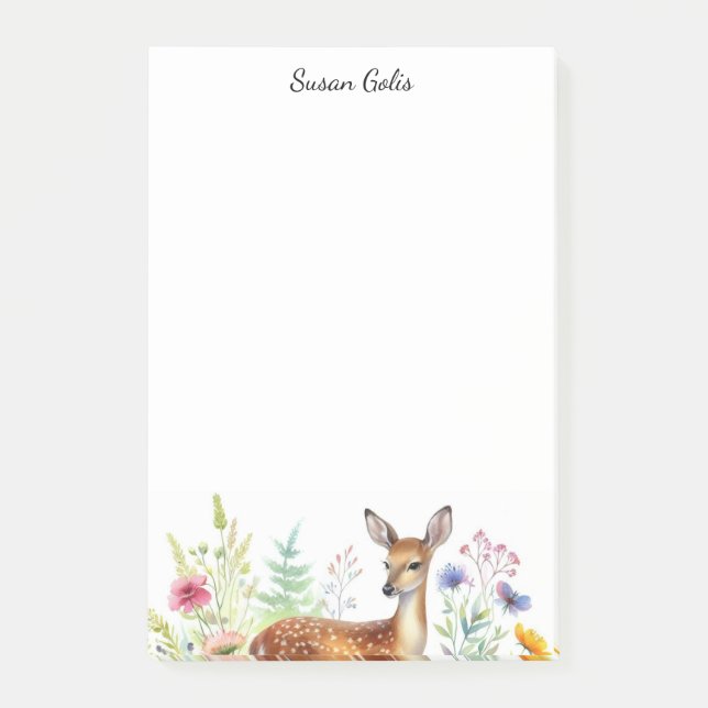 Fallow Doe Deer Personalized  Post-it Notes (Front)