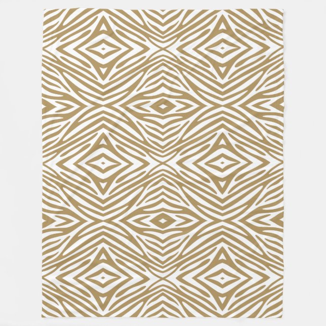 Fallow Neutral Zebra Fleece Blanket (Front)