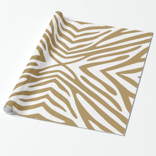 Fallow Neutral Zebra Wrapping Paper (Unrolled)