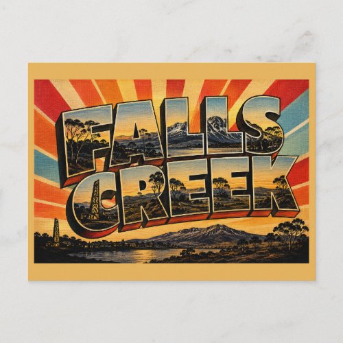 Falls Creek Victoria Australia Alpine Resort Art Postcard