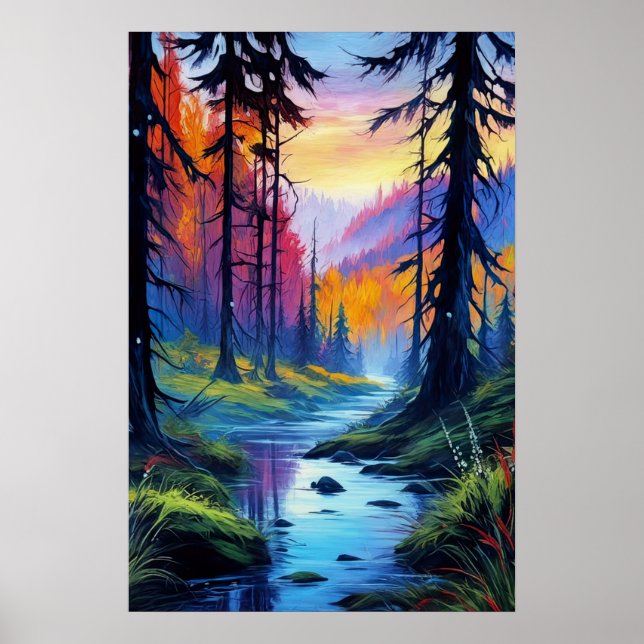 Fall's Embrace, Vibrant Colors Poster (Front)