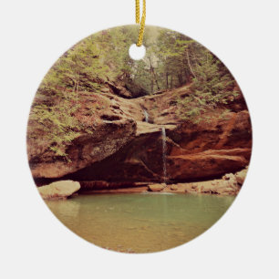 Falls in the Forest Ceramic Ornament