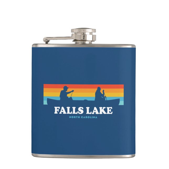 Falls Lake North Carolina Canoe Flask (Front)