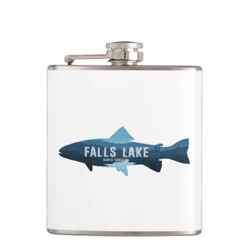 Falls Lake North Carolina Fish Flask