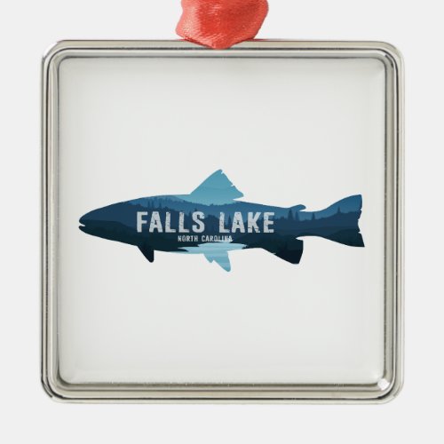 Falls Lake North Carolina Fish Metal Ornament