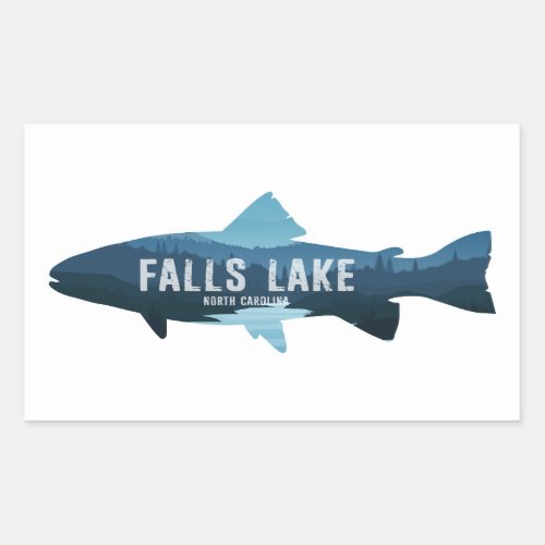 Falls Lake North Carolina Fish Rectangular Sticker