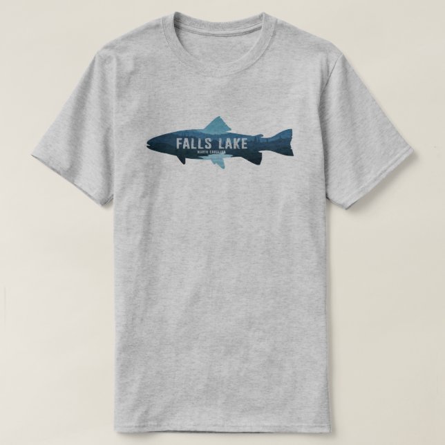 Falls Lake North Carolina Fish T-Shirt (Design Front)