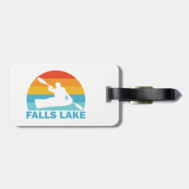 Falls Lake North Carolina Kayak Luggage Tag (Back Horizontal)