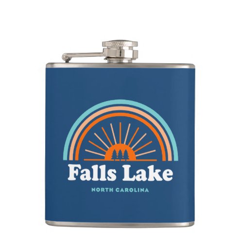Falls Lake North Carolina Rainbow Flask