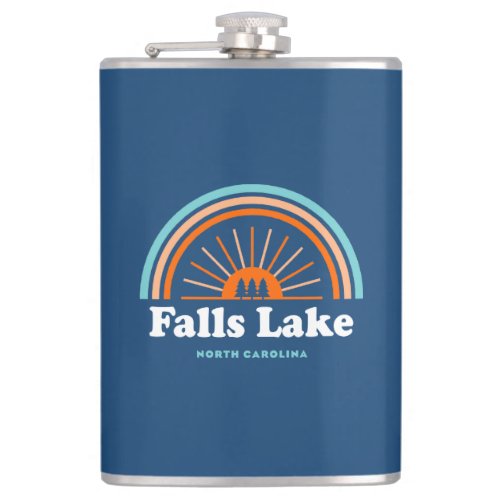 Falls Lake North Carolina Rainbow Flask