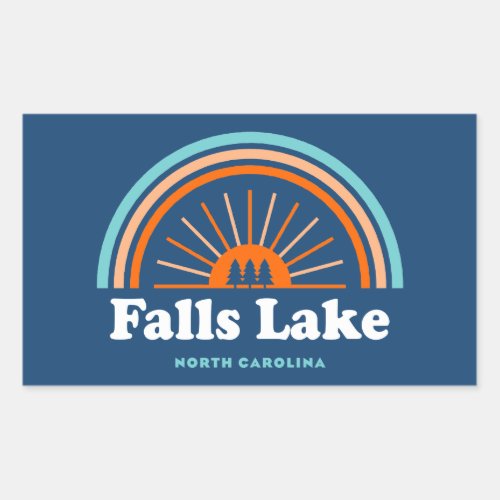 Falls Lake North Carolina Rainbow Rectangular Sticker