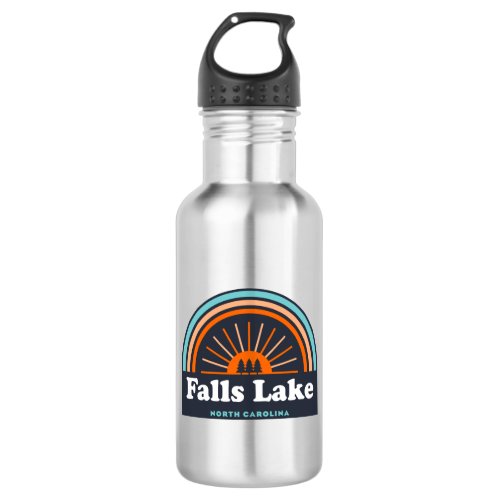 Falls Lake North Carolina Rainbow Stainless Steel Water Bottle