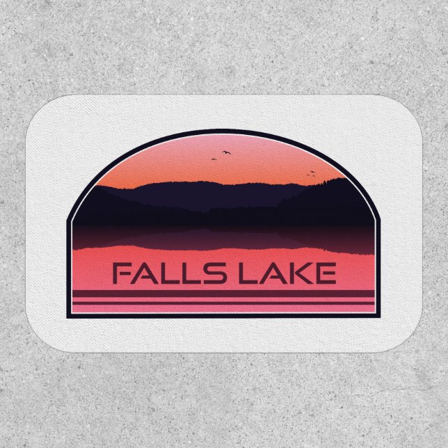 Falls Lake North Carolina Red Sunrise Patch (Front)