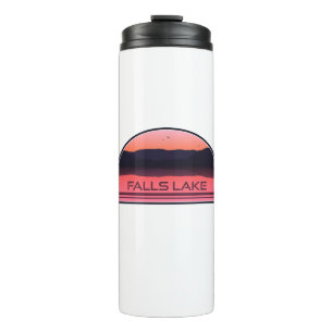 Falls Lake North Carolina Red Sunrise Thermal Tumbler
