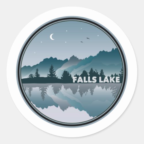 Falls Lake North Carolina Reflection Classic Round Sticker