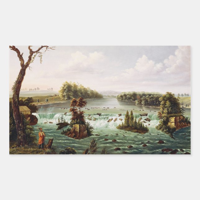 Falls of Saint Anthony by Henry Lewis Rectangular Sticker (Front)