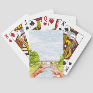 Falls Park Greenville SC liberty bridge waterfalls Poker Cards