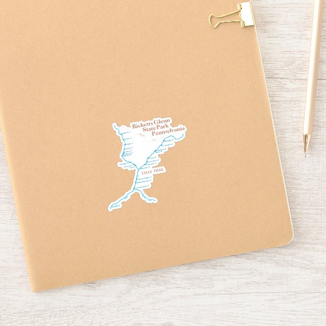 Falls Trail Map 3"x3" Sticker (Notebook)