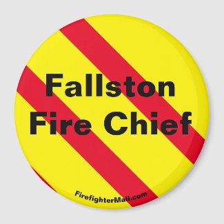 Fallston Fire Chief red/yellow/black magnet