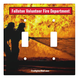 Fallston Volunteer Fire Department Flames Double Light Switch Cover