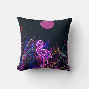 Falmingo at the dance party. throw pillow