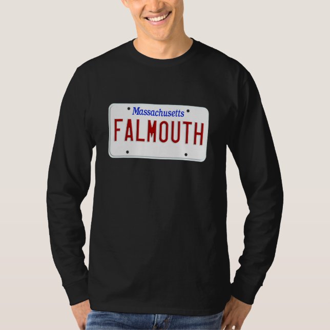 Falmouth Cape Cod Boston Massachusetts License Pla T-Shirt (Front)