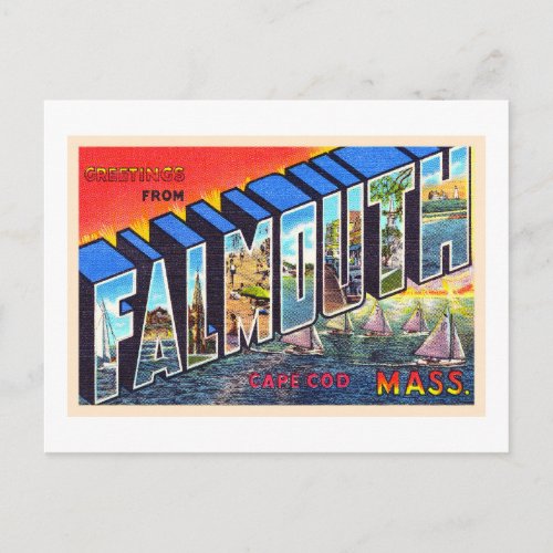 Falmouth Cape Cod Massachusetts Vintage Postcard