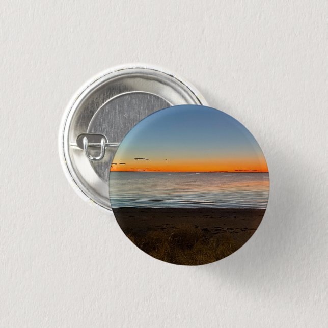 Falmouth Cape Cod Sunset Photo Pin Button (Front & Back)