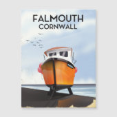 Falmouth Cornwall Fishing boat travel poster (Front)