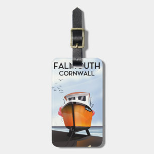 Falmouth Cornwall Fishing boat travel poster Luggage Tag
