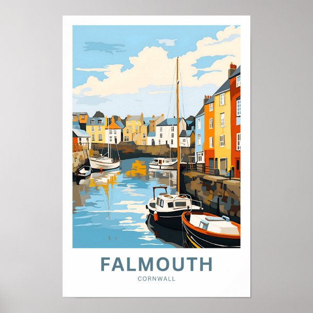 Falmouth Cornwall Travel Print (Front)
