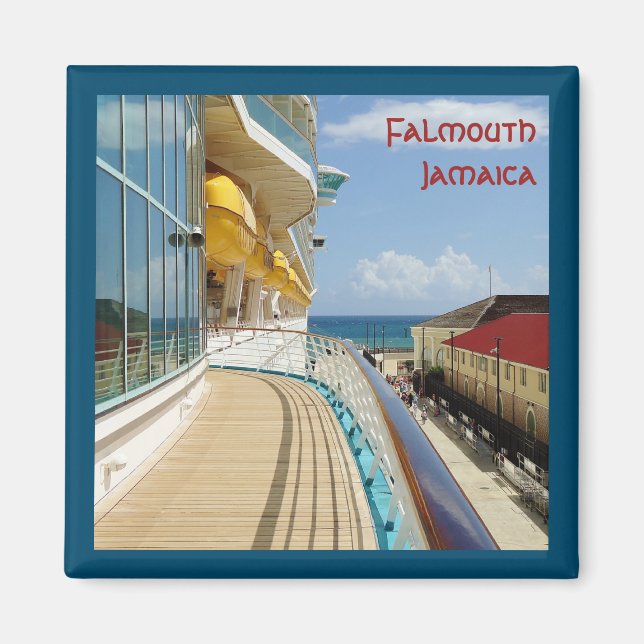 Falmouth Cruise Pier Bordered Magnet (Front)
