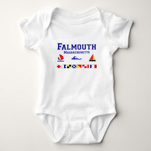 Falmouth MA Signal Flag Baby Bodysuit (Front)