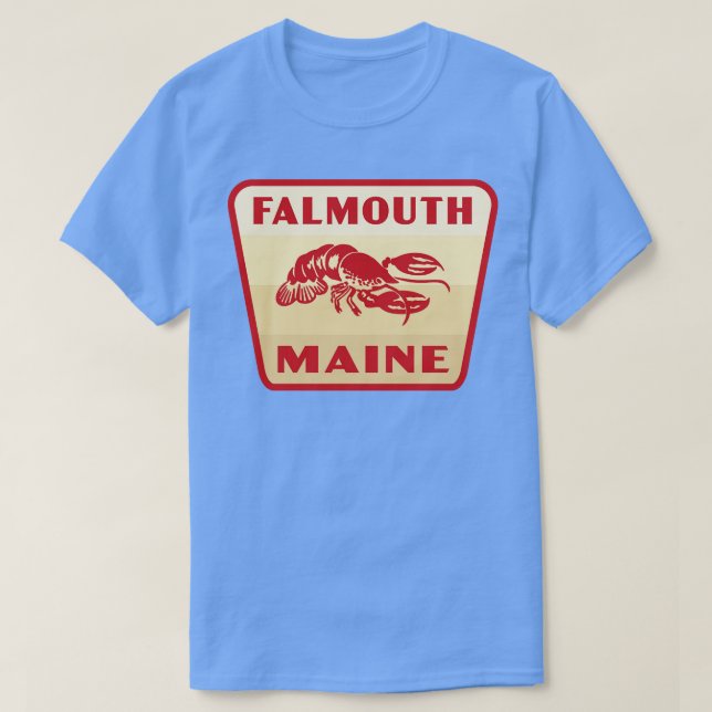 Falmouth Maine Retro  Badge Tan T-Shirt (Design Front)
