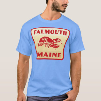 Falmouth Maine Retro  Badge Tan T-Shirt
