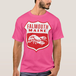 Falmouth Maine Retro  Shield White T-Shirt