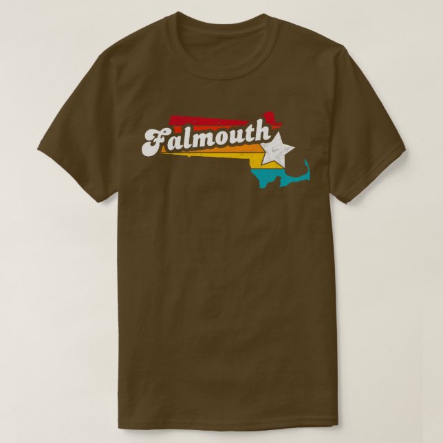 Falmouth Massachusetts Vintage Distressed Souvenir T-Shirt (Design Front)