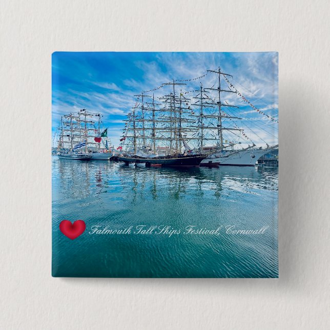 FALMOUTH TALL SHIPS FESTIVAL Cornwall Photo Button (Front)
