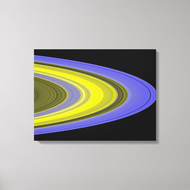 False-color image of Saturn's rings Canvas Print (Front)