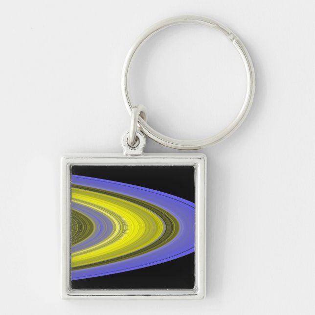 False-color image of Saturn's rings Keychain (Front)